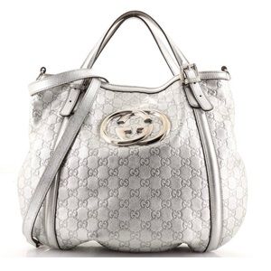 Gucci metallic hobo bag